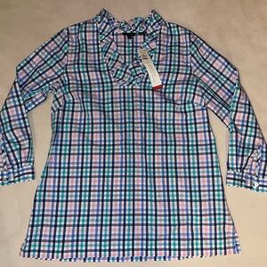 Talbots‎ Multicolor Ruffle Neck Top